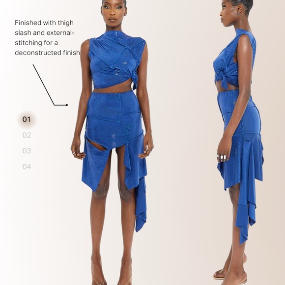 Coucoo/ Cou coo - UPSALA SKIRT - BEETLE BLUE - XS - Picture 2 of 2